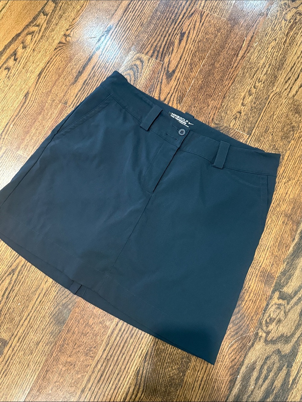 NIKE GOLF Woman Size 8  Black Dri Fit Tennis Golf Skirt Skort Zip-Up